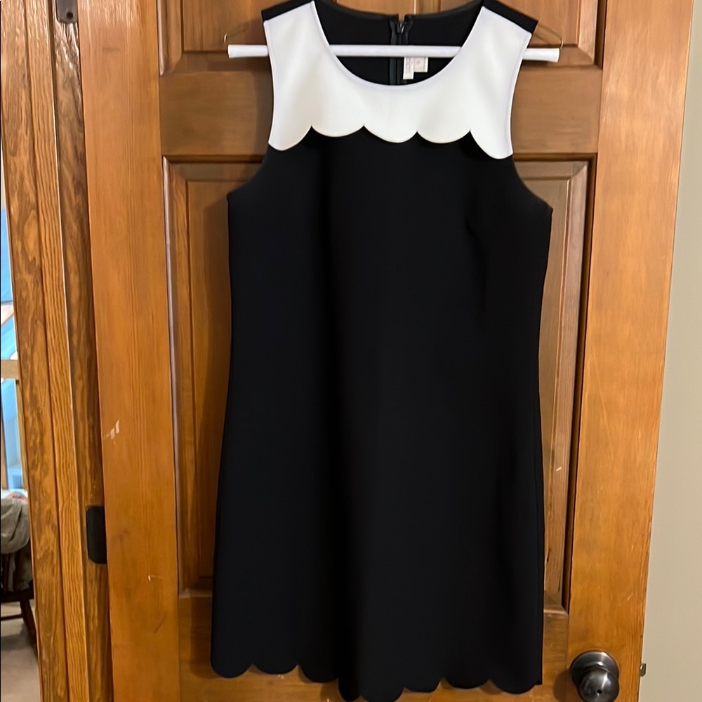 J. Crew, Black and White Scalloped Dress, size 4